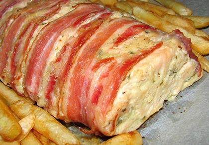 Baconos csirkemell 